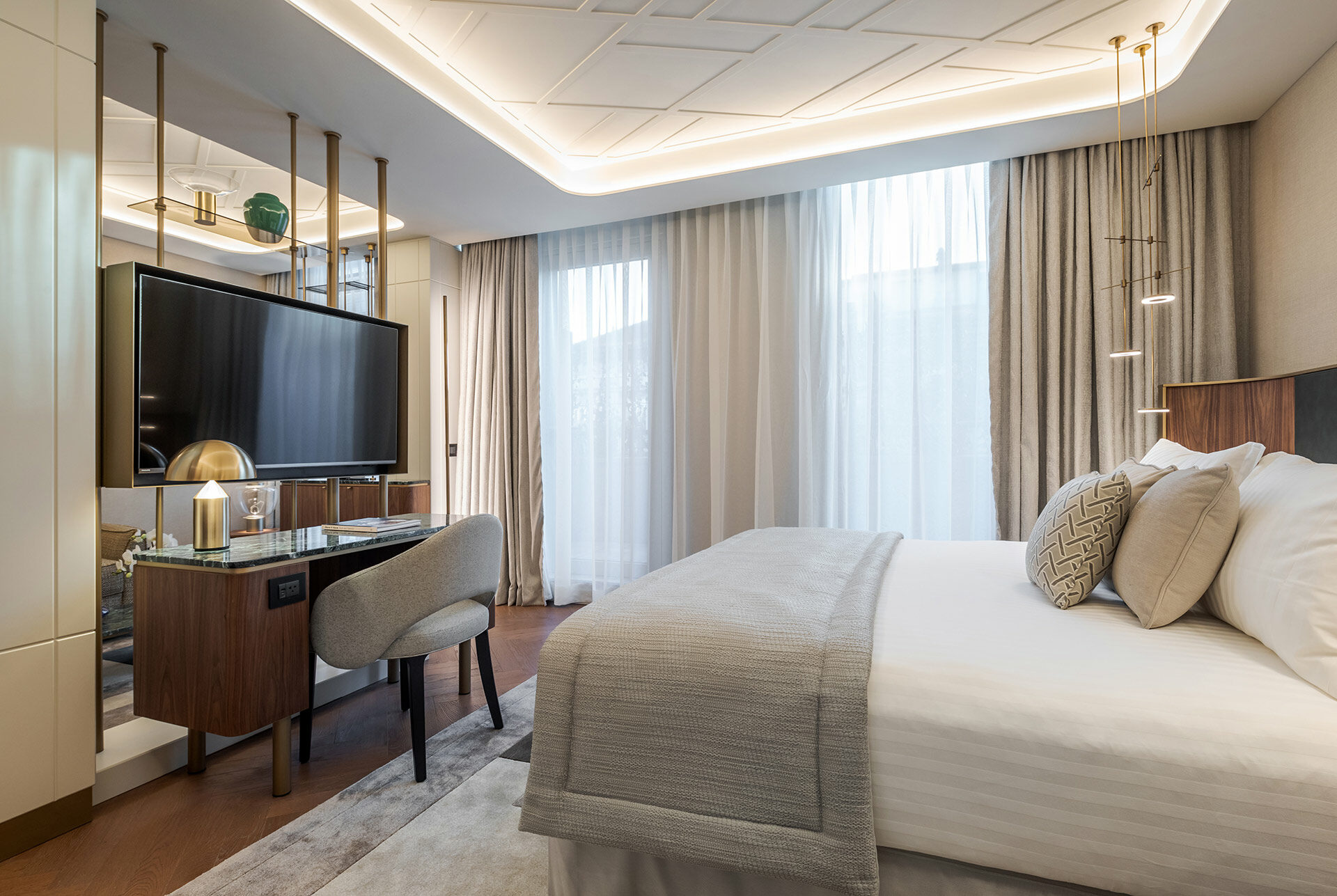 Panzeri Light Project Baglioni Hotel Milano Casa Baglioni Terrace Suite Bedroom 2023
